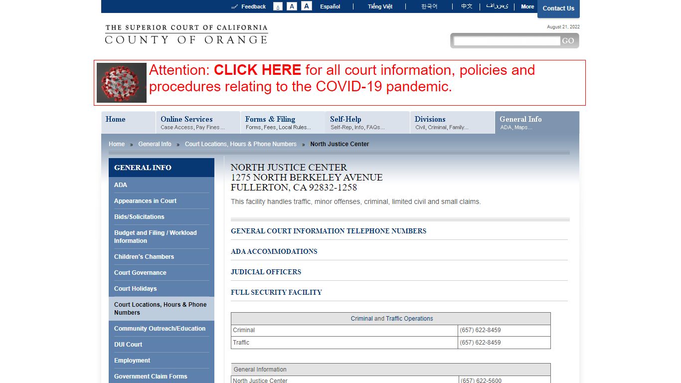 The Superior Court of California - County of Orange